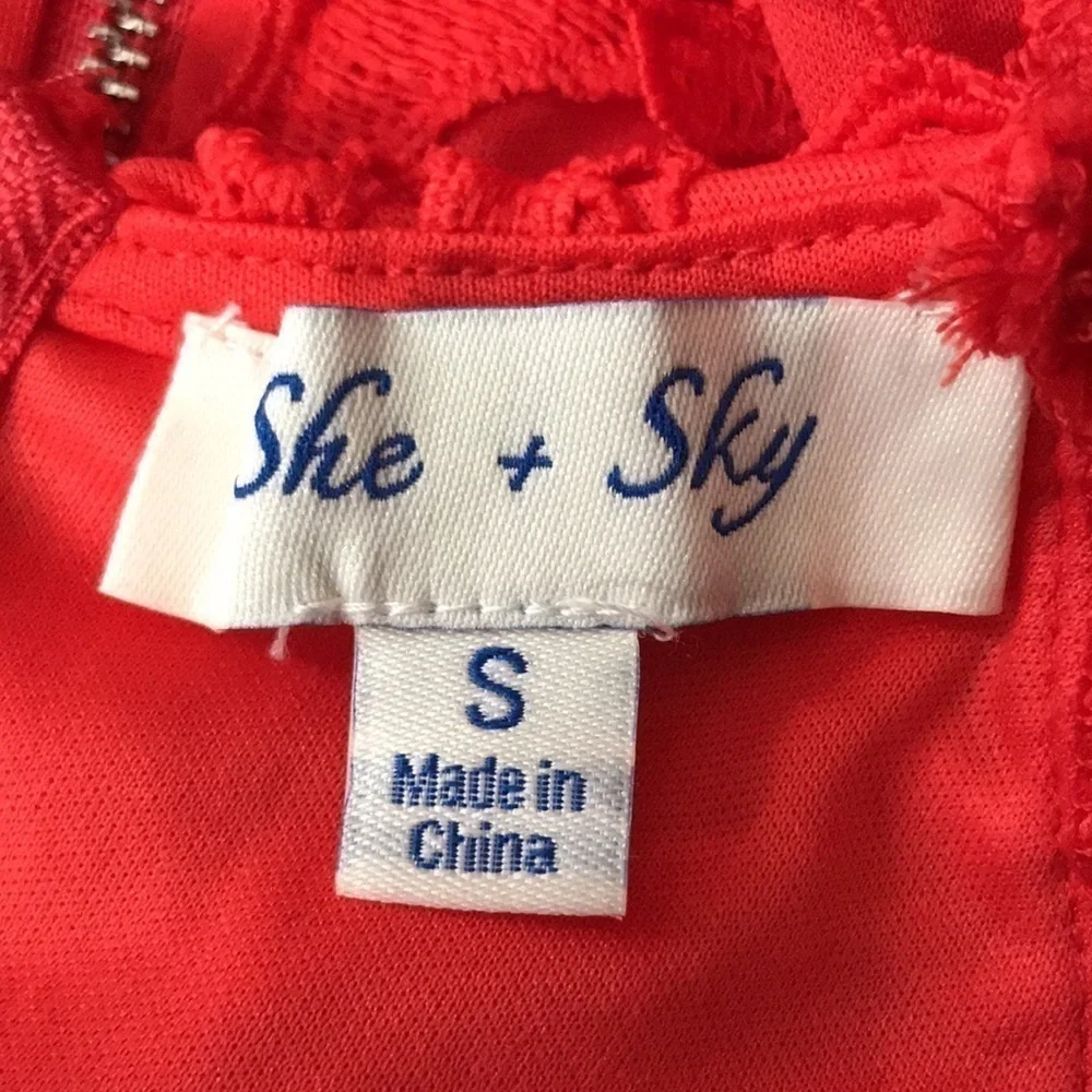 SHE + SKY RED SMALL DRESS - Picture 8 of 9